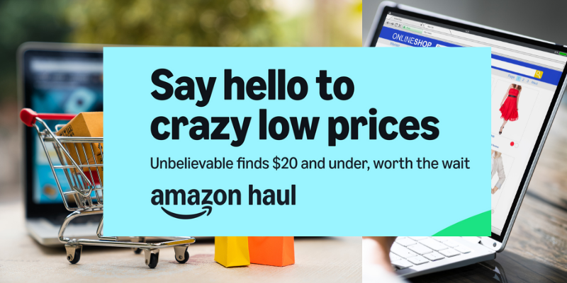 Amazon Haul App for Online Shoppers for cheap, low prices of 20.00 or less.