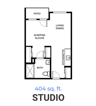 Studio - 404 Sq. Ft.